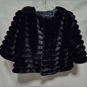 BCBG Max Azria Black Faux Fur Shrug Sz.L ( NWT )